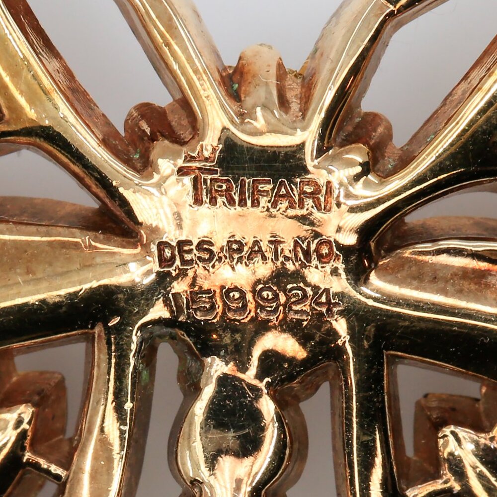 Vintage‎ Trifari Alfred Philippe Butterfly Brooch Gold Toned Trifanium 1950s - Picture 4 of 5